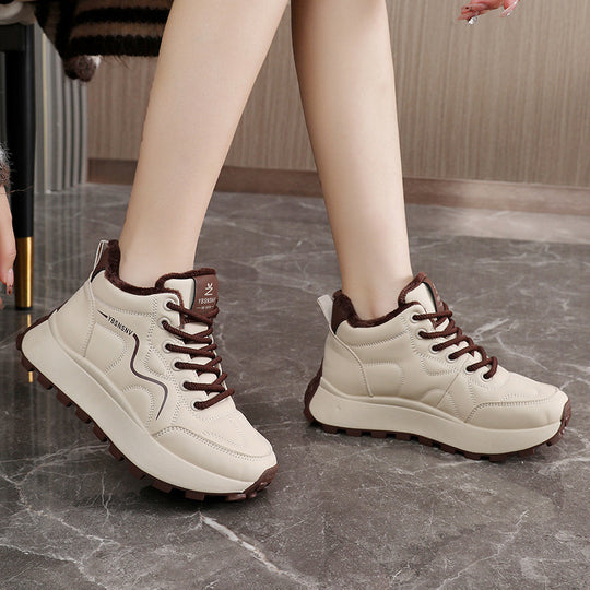 Damen hochgeschnittene Sneakers mit warmem Innenfutter und rutschfester Sohle EB