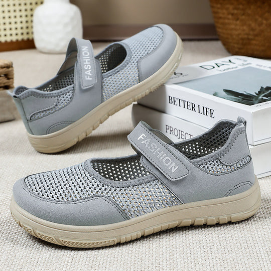 Damen luftige Leichtgewicht Sneakers mit Klettverschluss EB