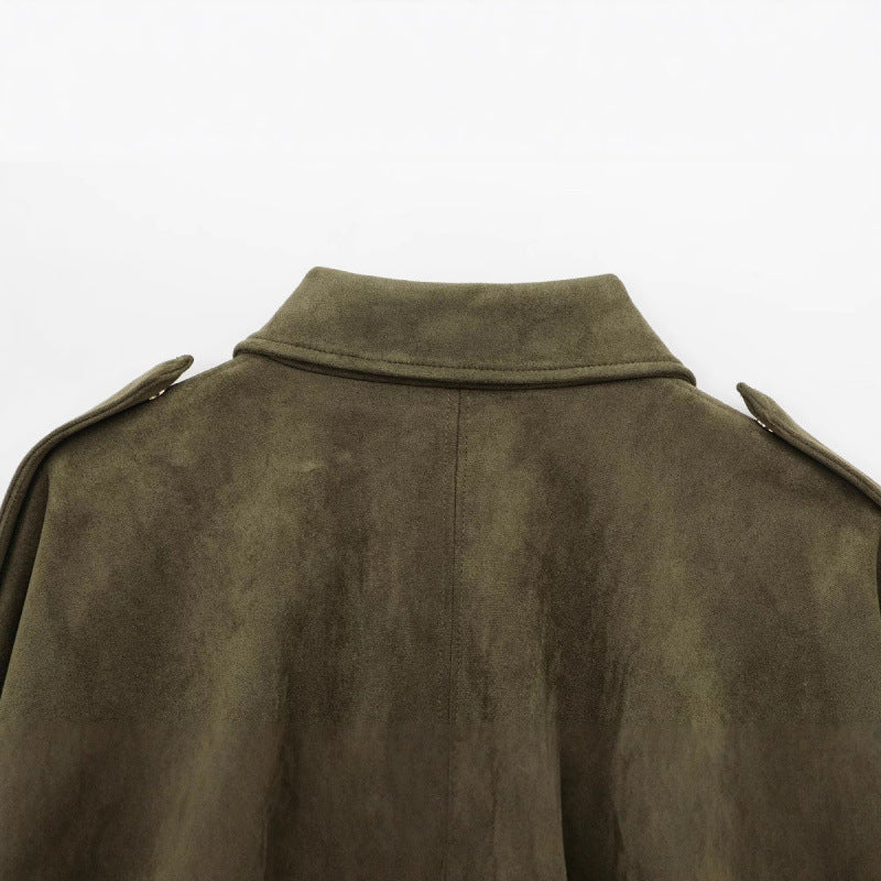 Damen Oversized Jacke aus Kunstleder mit Gummizug EB