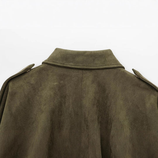 Damen Oversized Jacke aus Kunstleder mit Gummizug EB