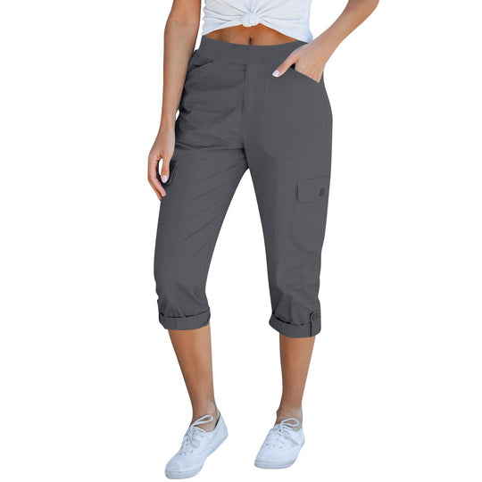 Damen Cargo-Hosen mit elastischem Bund und praktischen Taschen EB