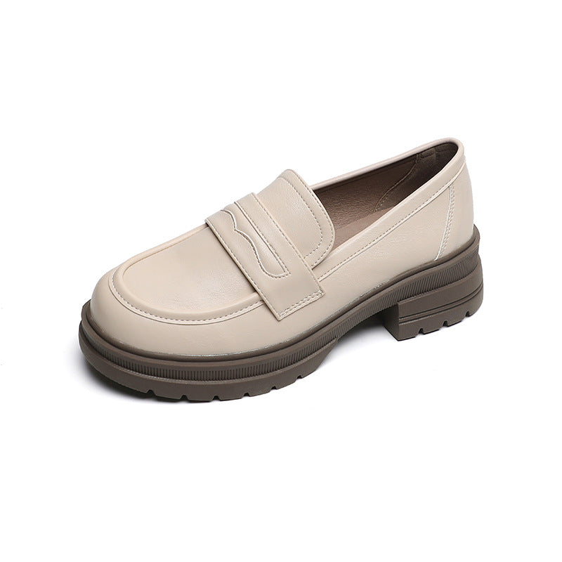 Damen Mokassin-Schuhe mit modischer Schnallenverzierung und komfortablem Blockabsatz EB