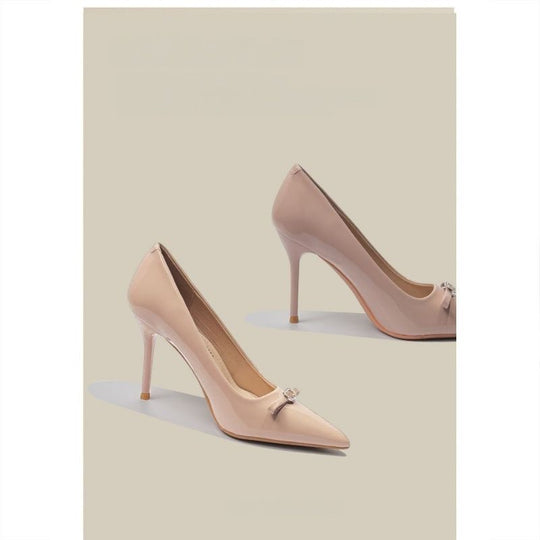 Damen elegante High Heel Pumps mit zartem Schleifendetail EB