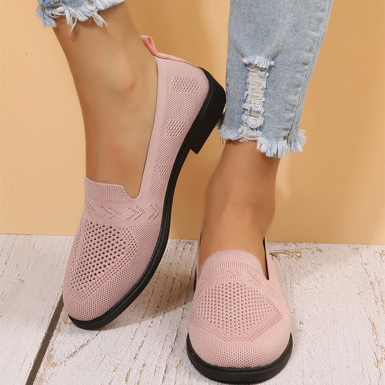 Damen luftige Slip-On Sneakers mit atmungsaktivem Netzmaterial EB