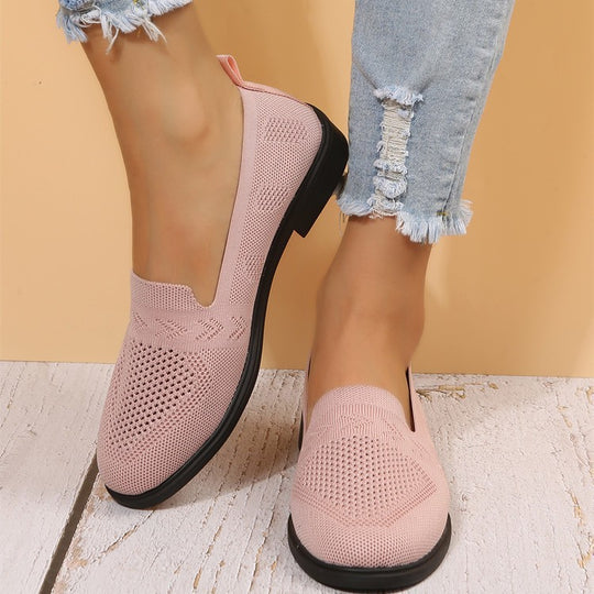 Damen luftige Slip-On Sneakers mit atmungsaktivem Netzmaterial EB