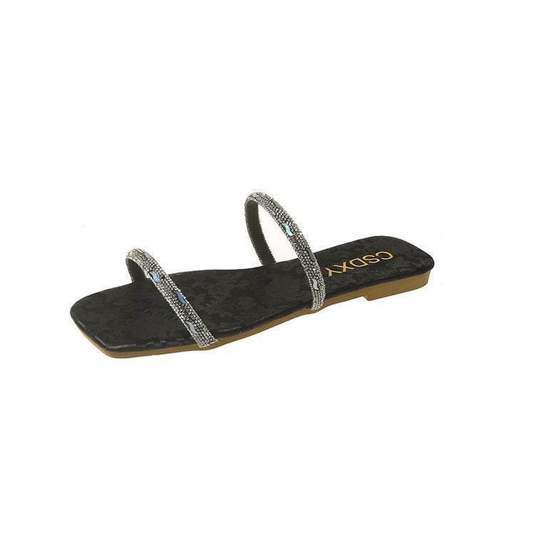 Damen modische Riemensandalen mit funkelnden Akzenten EB