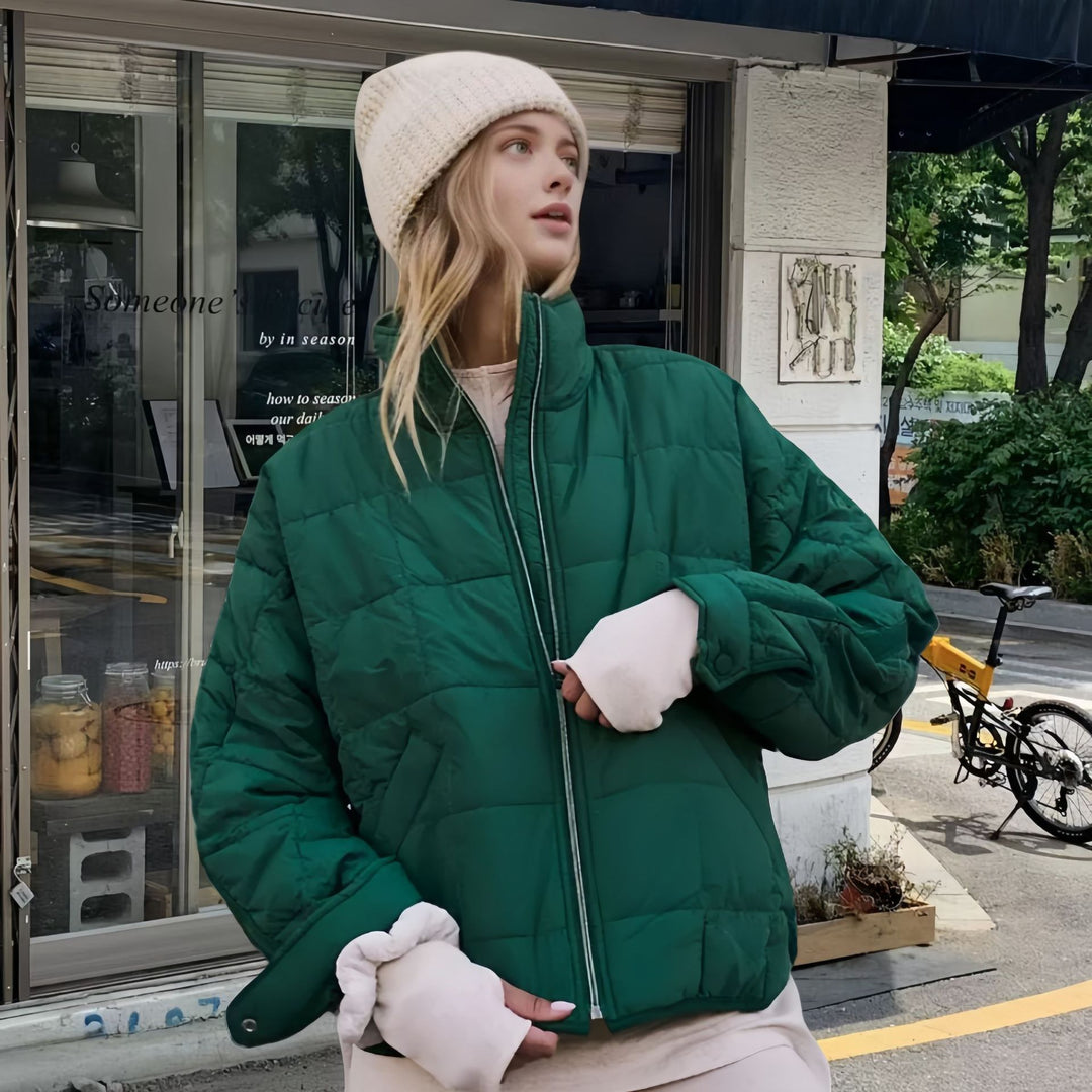 Damen Steppjacke mit hohem Kragen und praktischem Reißverschluss EB