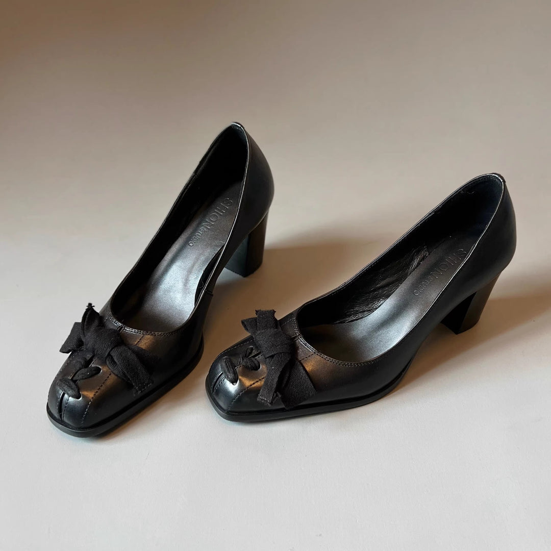 Damen Elegante Pumps mit moderner Schleifenverzierung EB