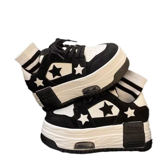 Damen Sneakers mit modischem Sternenmuster und hochwertiger Sohle EB