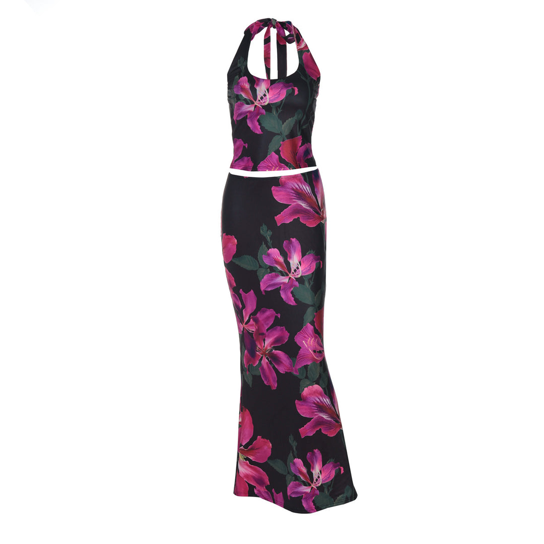 Damen Elegantes Maxikleid mit verführerischem Halterneck EB