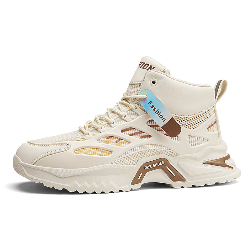 Damen Modische High-Top Sneakers mit atmungsaktiver Mesh-Oberfläche und rutschfester Sohle EB