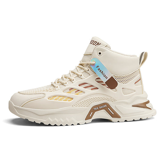 Damen Modische High-Top Sneakers mit atmungsaktiver Mesh-Oberfläche und rutschfester Sohle EB