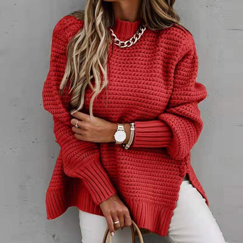 Damen Strickpullover mit offenem Schnitt und strukturiertem Muster EB