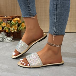 Damen Glitzernde Komfort-Sandalen mit funkelndem Riemen EB