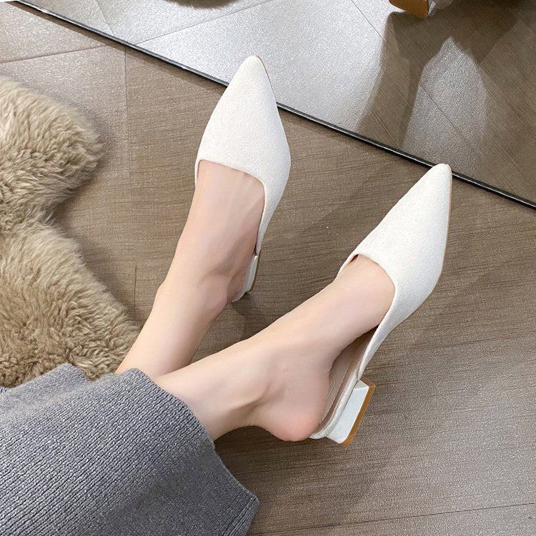 Damen elegante Spitzenschuhe mit offenem Fersenbereich EB