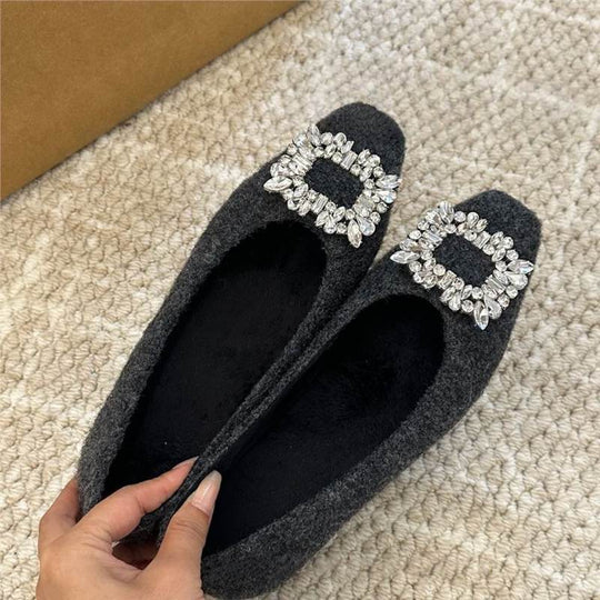 Damen elegante Spitzenschuhe mit funkelndem Strassdetail EB