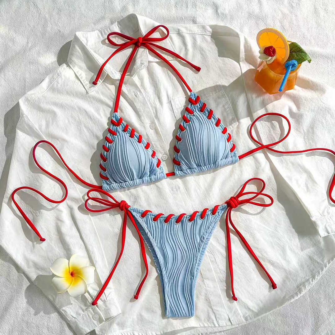 Damen Bikini-Set mit elegantem Rüschendesign und verstellbaren Trägern EB