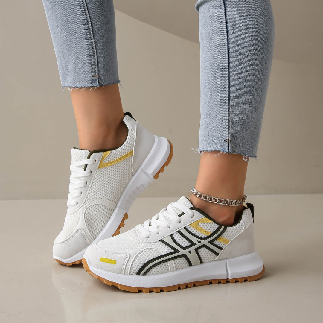 Damen Sportliche Sneakers mit atmungsaktiver Mesh-Oberfläche und rutschfester Laufsohle EB