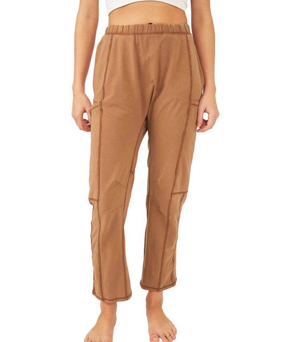 Damen Bequeme Freizeithose mit praktischen Seitentaschen und elastischem Bund EB