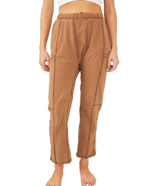 Damen Bequeme Freizeithose mit praktischen Seitentaschen und elastischem Bund EB