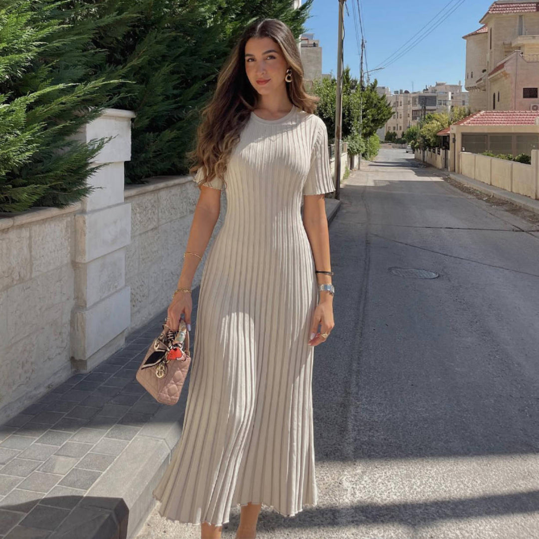 Damen Maxikleid aus feinem Rippenstrick EB