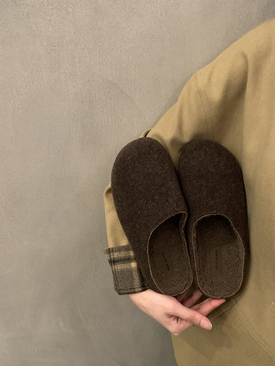 Damen Filz-Pantoletten mit superweichem Innenfutter und rutschfester Sohle EB