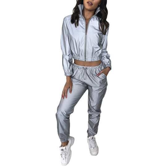 Damen Sportliche Windbreaker-Jacke mit elastischem Bund und hoher Atmungsaktivität EB
