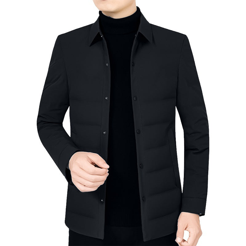 Herren Ultraleichte gesteppte Hemdjacke mit Hemdkragen und Druckknopfleiste EB