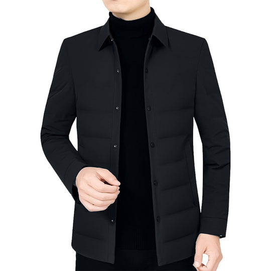 Herren Ultraleichte gesteppte Hemdjacke mit Hemdkragen und Druckknopfleiste EB