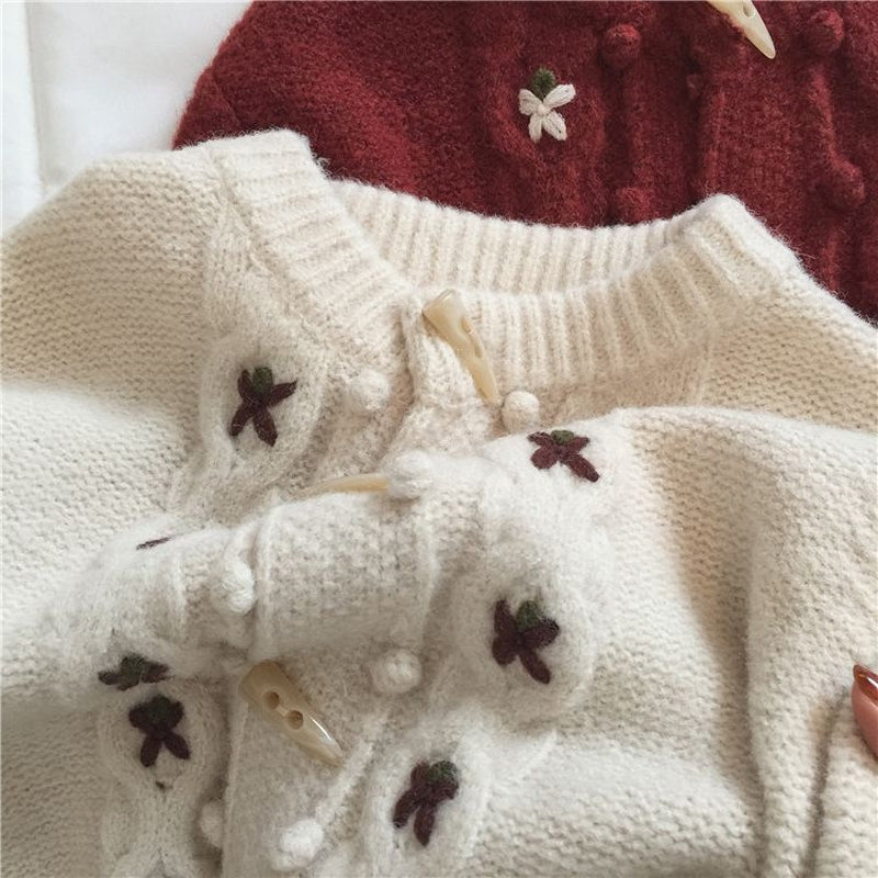 EB | Strick Strickjacke mit Blumenmuster