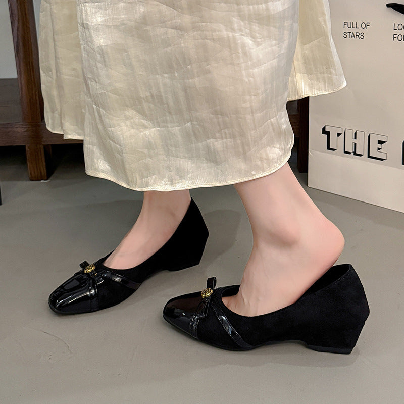 Damen elegante Slingback-Ballerinas mit floralem Dekor und komfortablem Absatz EB