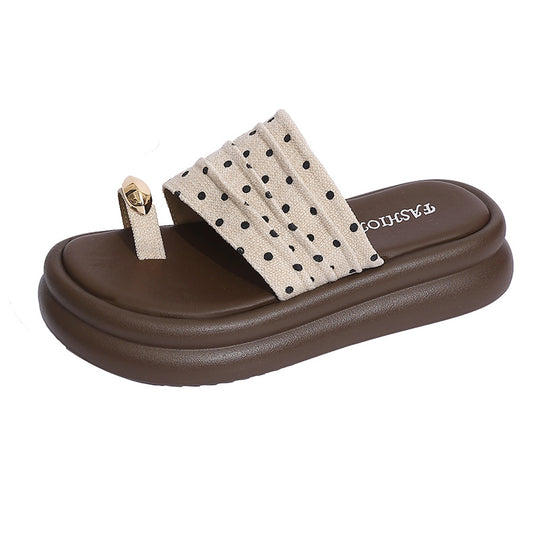 Damen Stylish Zehentrenner-Sandalen mit komfortabler gepolsterter Sohle und dekorativem Riemen EB