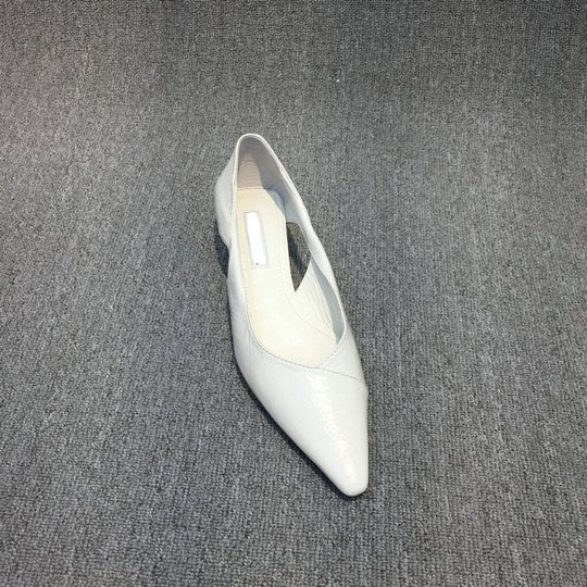 Damen Raffinierte Spitze Ballerinas mit Geschmeidiger Lederoberfläche EB