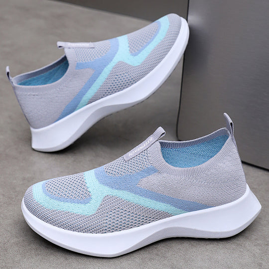 Damen nan nahtloser Strick-Sockensneaker mit elastischem Einstieg, atmungsaktiver Mesh-Struktur und leichter EVA-Dämpfung EB
