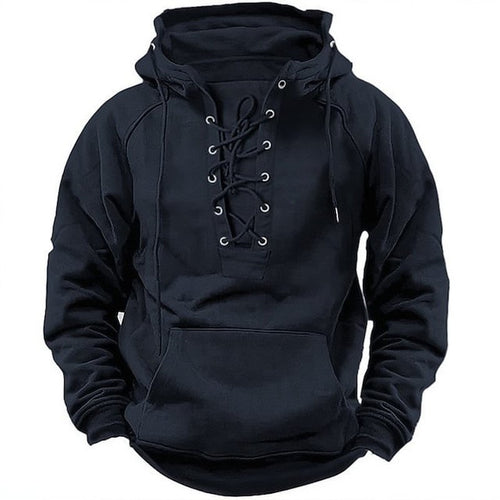 Herren Kapuzenpullover mit modernem Schnürdesign und weichem Innenfutter EB