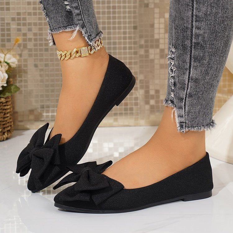 Damen Ballerinas mit großem Schleifendetail EB