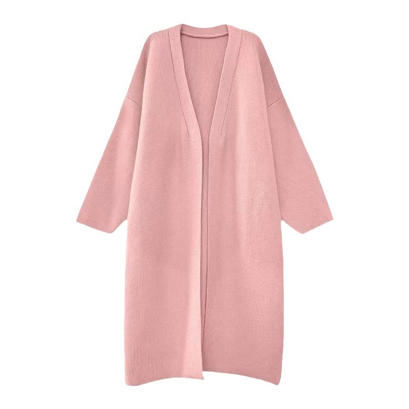 Damen Langer Wollmantel im minimalistischen Stil mit weitem Schnitt und eleganten Details EB