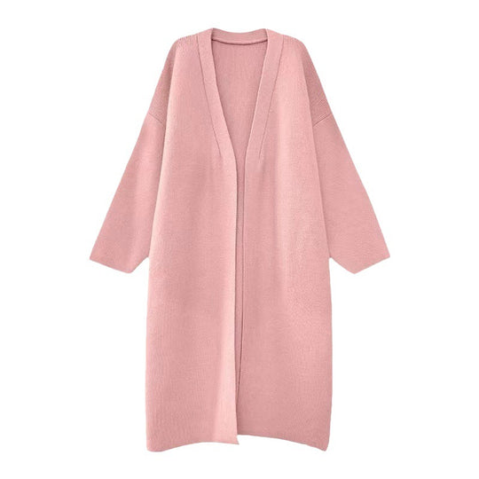 Damen Langer Wollmantel im minimalistischen Stil mit weitem Schnitt und eleganten Details EB