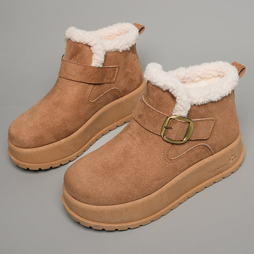 Damen Winterstiefel mit hochwertigem Fleece-Innenfutter und modischer Schnalle EB