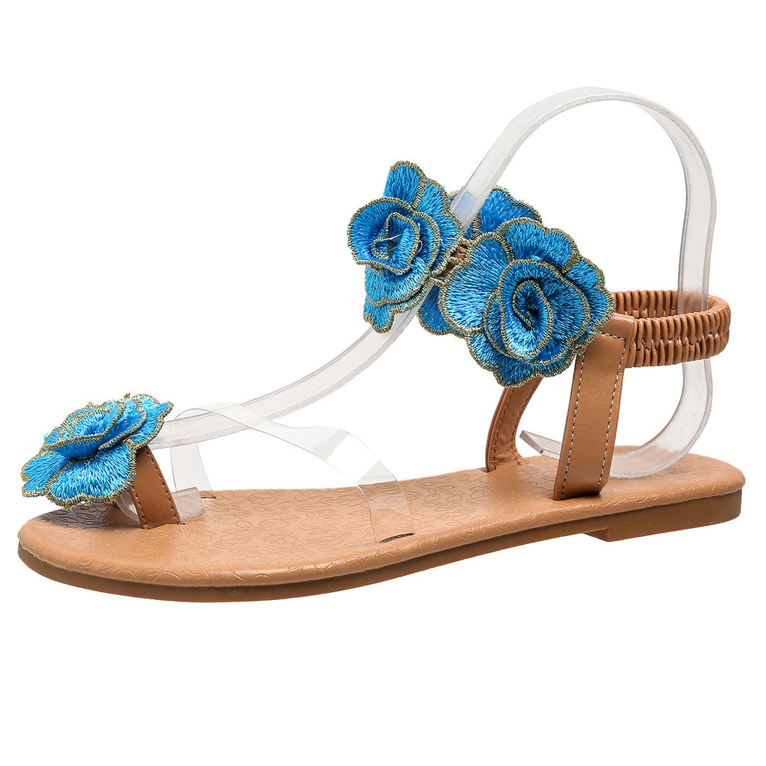 Damen Sandalen mit floralen Verzierungen EB