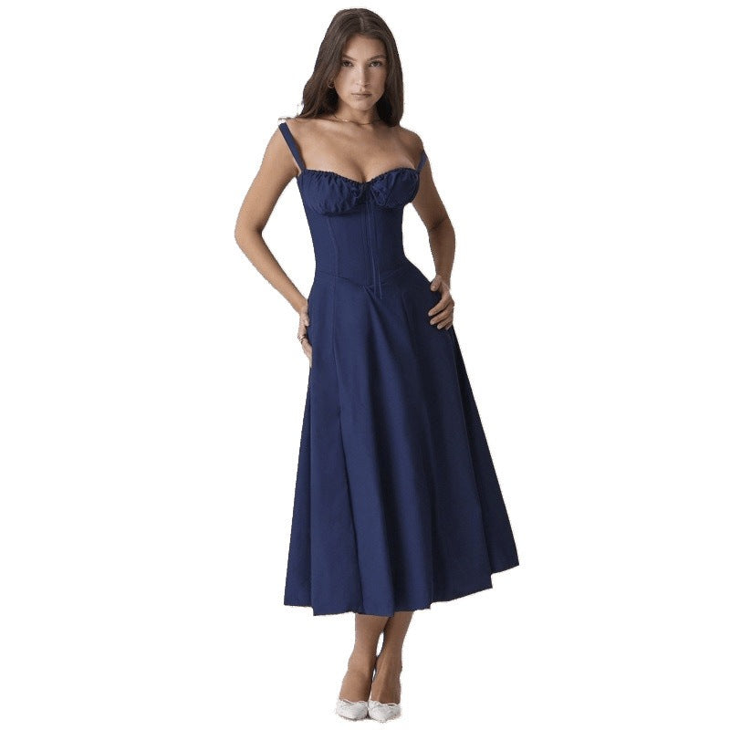 Damen Maxikleid mit floralem Design und elegantem Schlitz EB