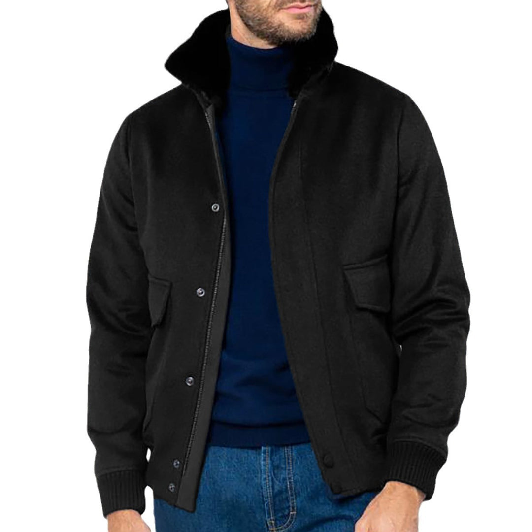Herren stilvolle Übergangsjacke mit weichem Kragen und praktischen Eingrifftaschen EB