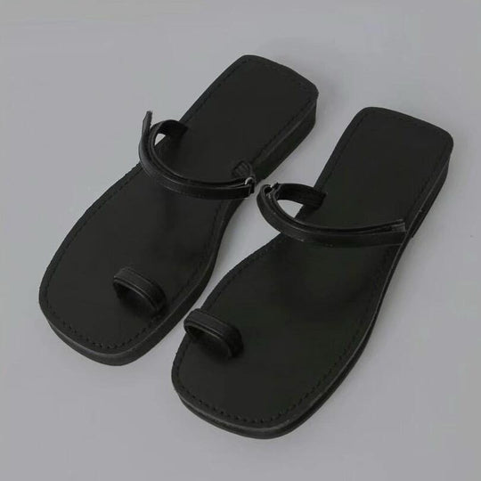 Damen Designer Zehentrenner-Sandalen mit modischem Metallic-Design und komfortablem Fußbett EB