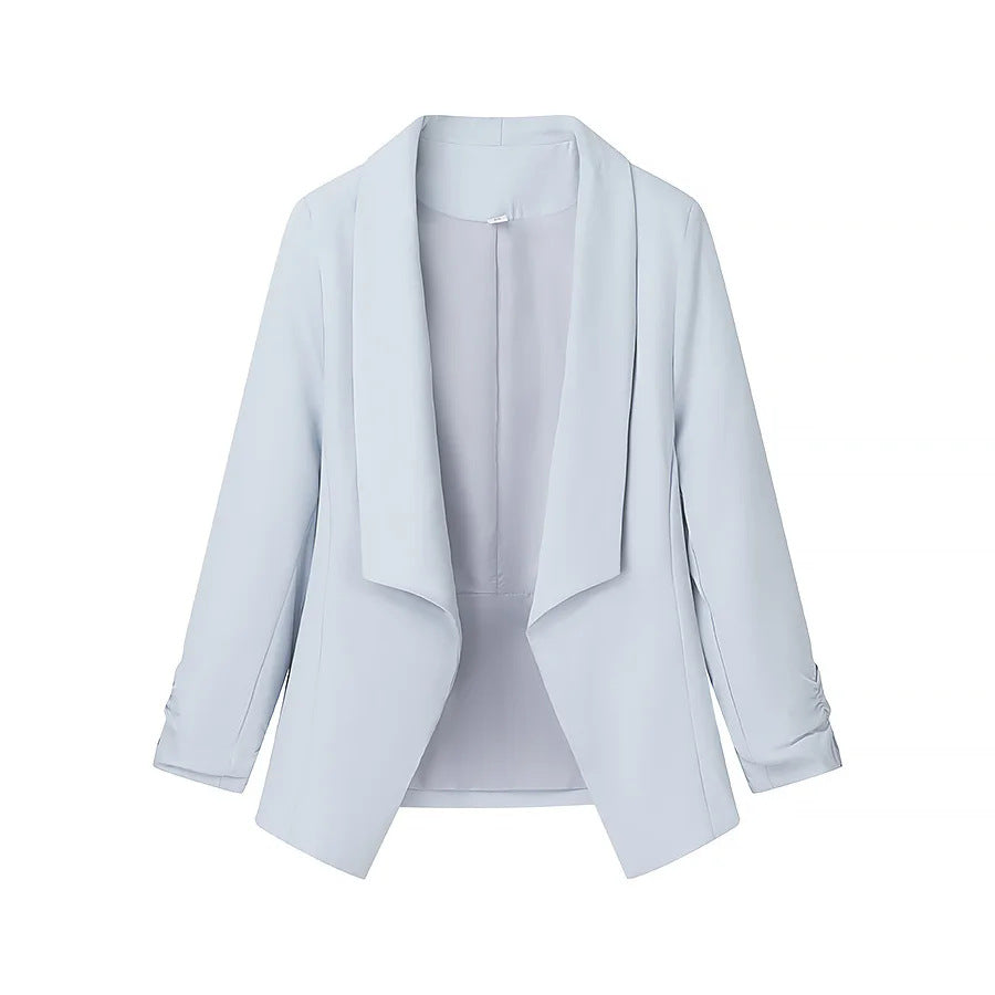 Damen elegante Blazerjacke mit lässigem Schnitt und modischem Revers EB