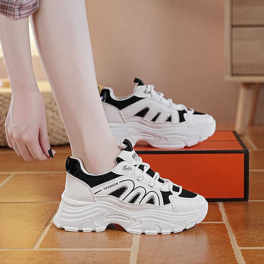 Damen Sportliche Chunky Sneakers mit atmungsaktiver Oberflächenstruktur EB