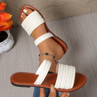 Damen Komfortable Riemchensandalen mit geflochtenem Design EB