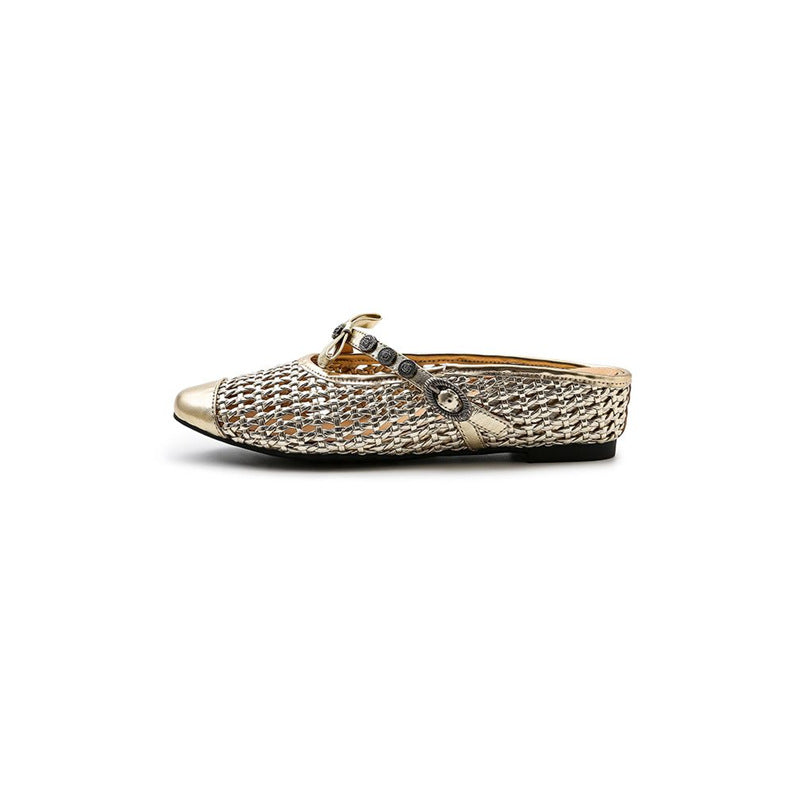 Damen elegante Ballerinas mit transparentem Netzdesign EB