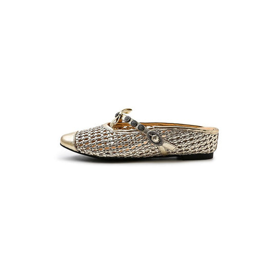 Damen elegante Ballerinas mit transparentem Netzdesign EB
