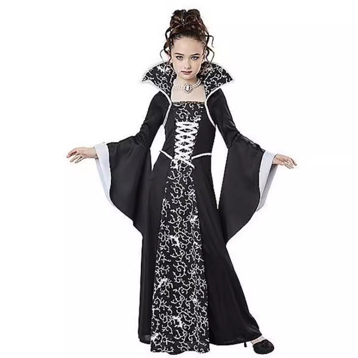 Mädchen Halloween Kostüm im Vampir-Stil mit bunten Akzenten Heidi-Mode