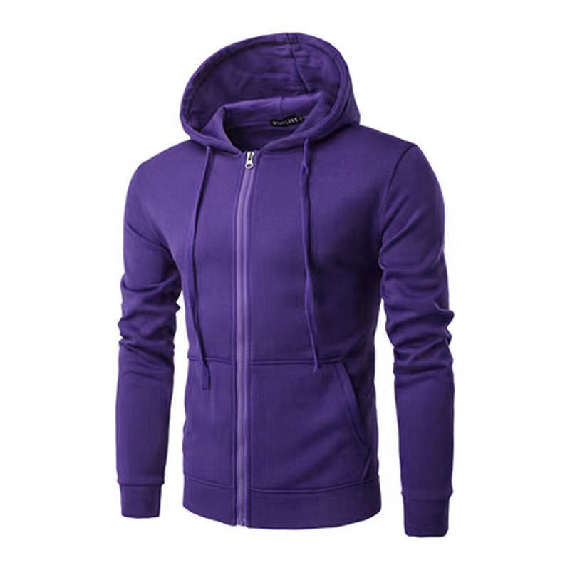 Herren nan schmal geschnittene Zip-Hoodie Jacke mit weichem Fleece-Innenfutter und Kängurutaschen EB